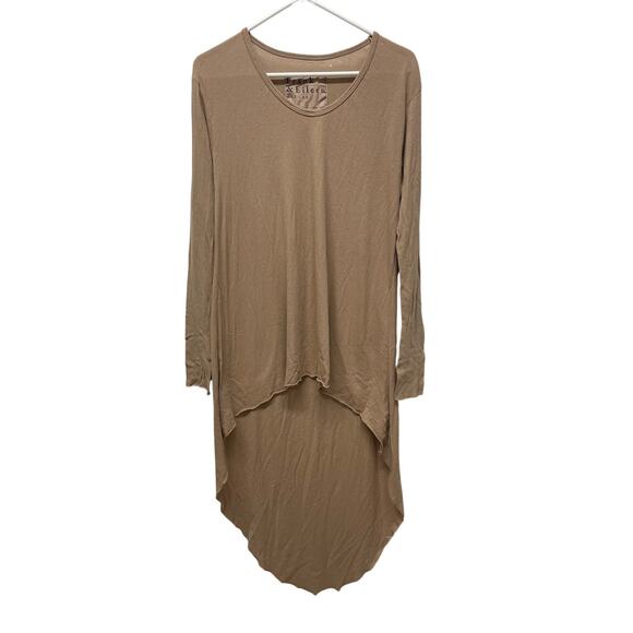 Frank & Eileen Tee Lab High Low Long Sleeve top light brown size small NWOT - Picture 1 of 8